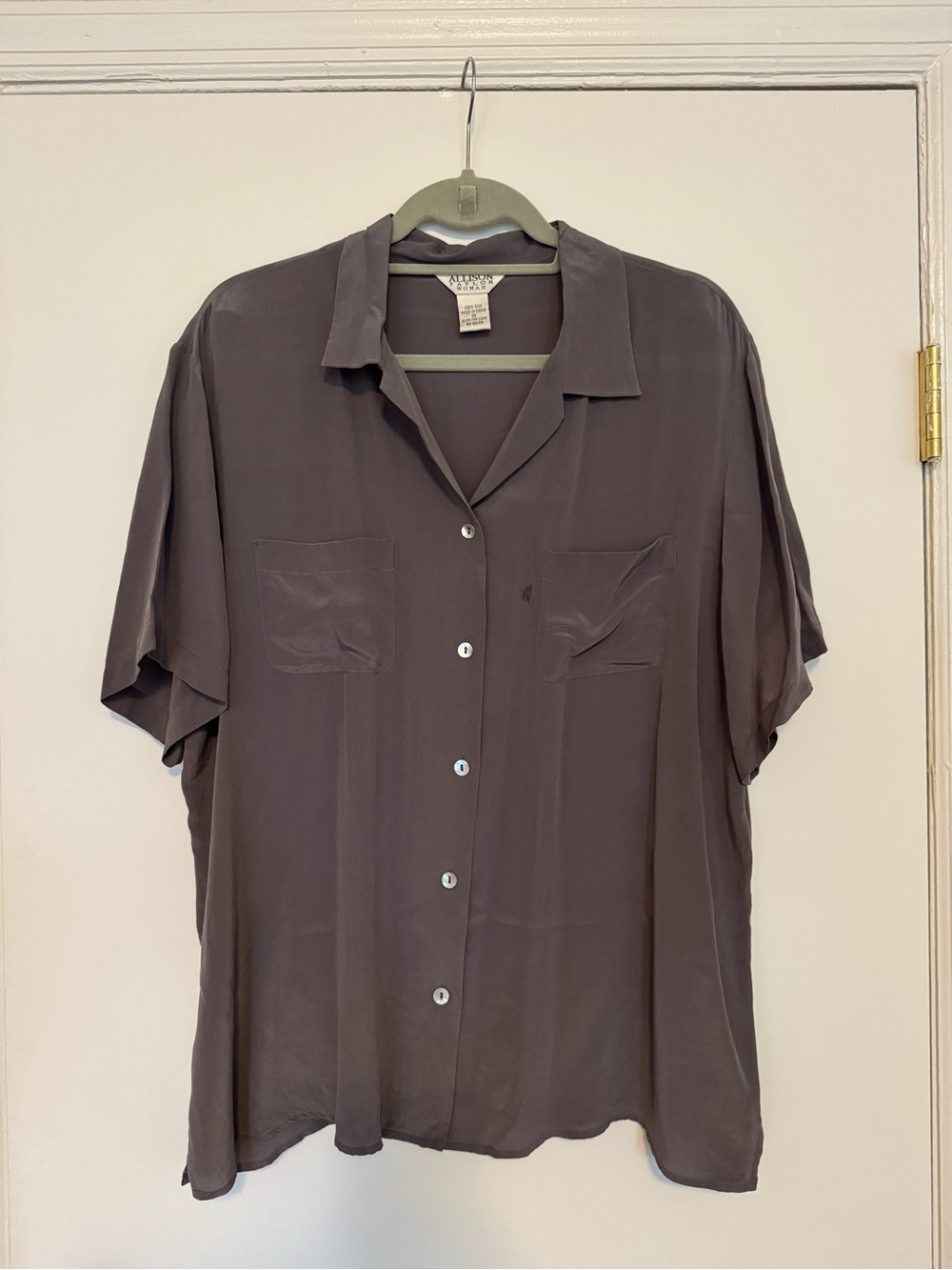 Vintage 90s Allison Taylor 100% Silk Blouse - Plus size